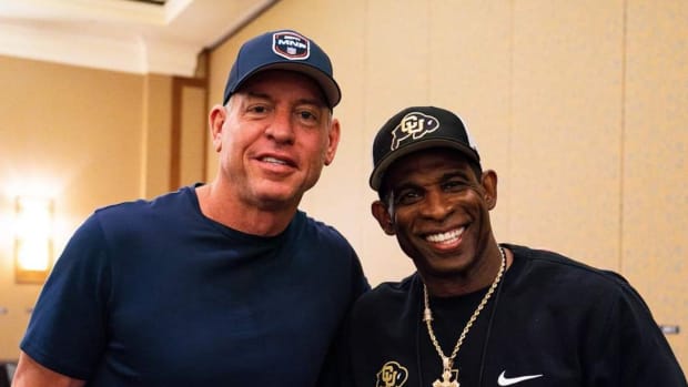 Deion Sanders with Troy Aikman ahead of Colorado vs. TCU